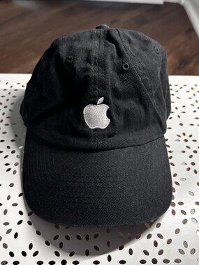 VINTAGE APPLE BLACK EMPLOYEE BASEBALL CAP